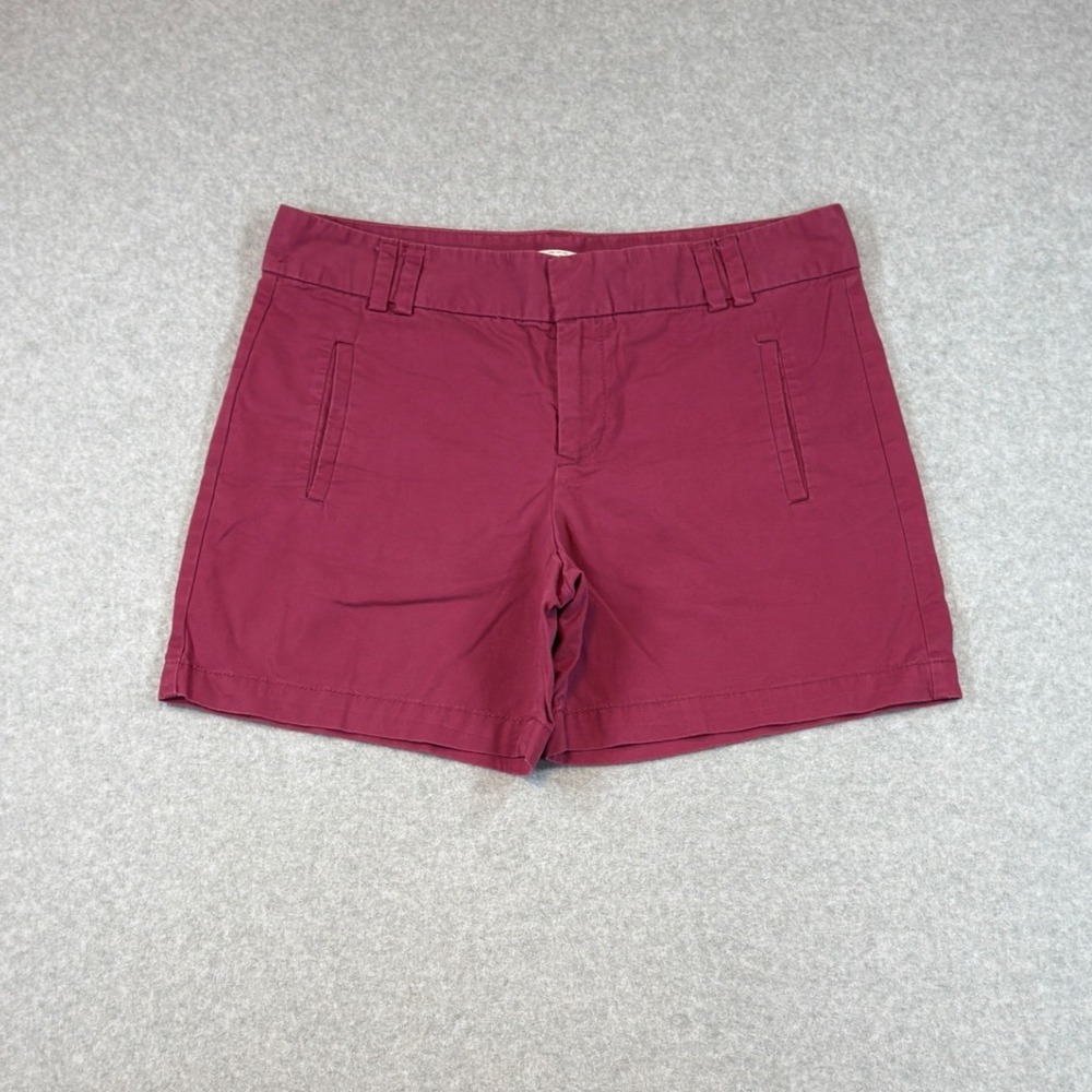 Ann Taylor LOFT Shorts Womens 6 Burgundy Chino Preppy Casual Staple Academia